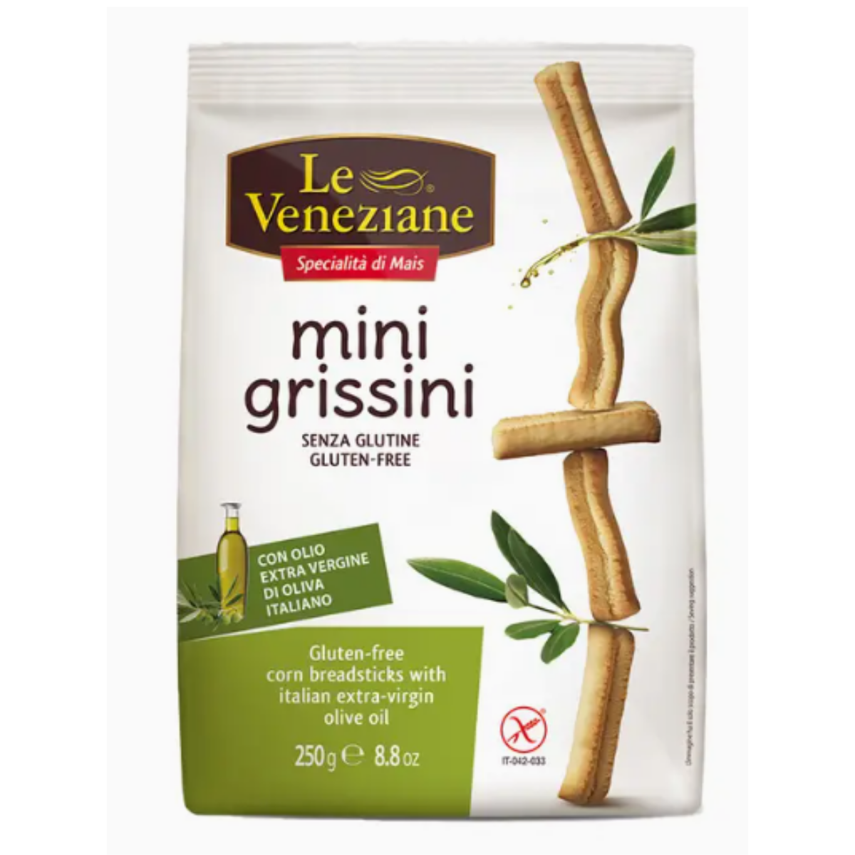 Le Veneziane - Mini Grissini - Gluten Free corn Breadsticks- 250g