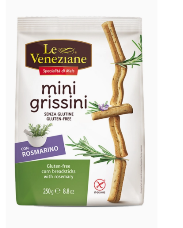 Le Veneziane - Mini Grissini - Gluten Free Rosemary Breadsticks- 250g