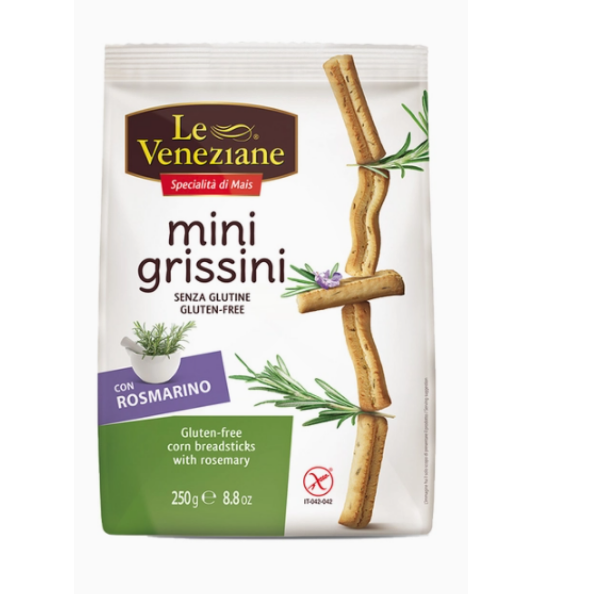 Le Veneziane - Mini Grissini - Gluten Free Rosemary Breadsticks- 250g
